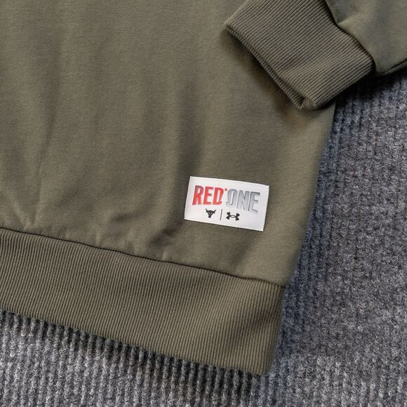 Under Armour Project Rock Men Sz M Red One No Lift No Gift Crew Neck Sweatshirt - Picture 4 of 10